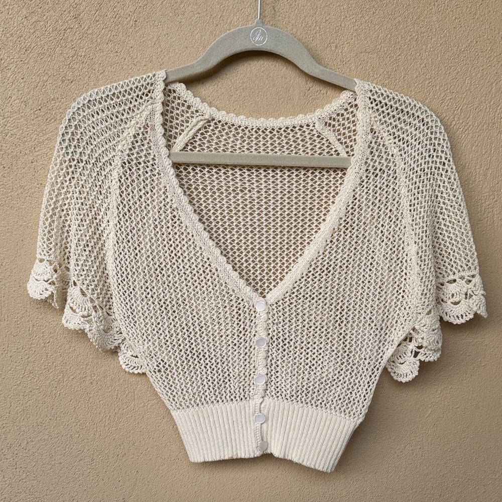 Elegant Cream Knit Women's vintage Sweater